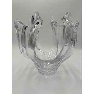 Vintage Mid Century Cofrac Art Verrier France Crystal Bowl Center Piece‎ Signed